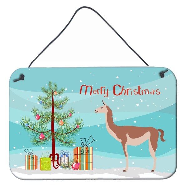 Carolines Treasures Guanaco Christmas Wall or Door Hanging Prints - BB9288DS812