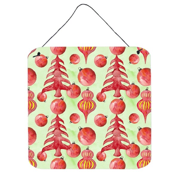 Jensendistributionservices Red Christmas Tree & Ornaments Wall or Door Hanging Prints, 6 x 6 in. - MI2100770