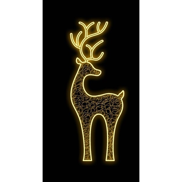 Queens Of Christmas 5 ft. Deer Neon Flex Ground Mount, Warm White - WL-MTNF-DEERF-05-WW