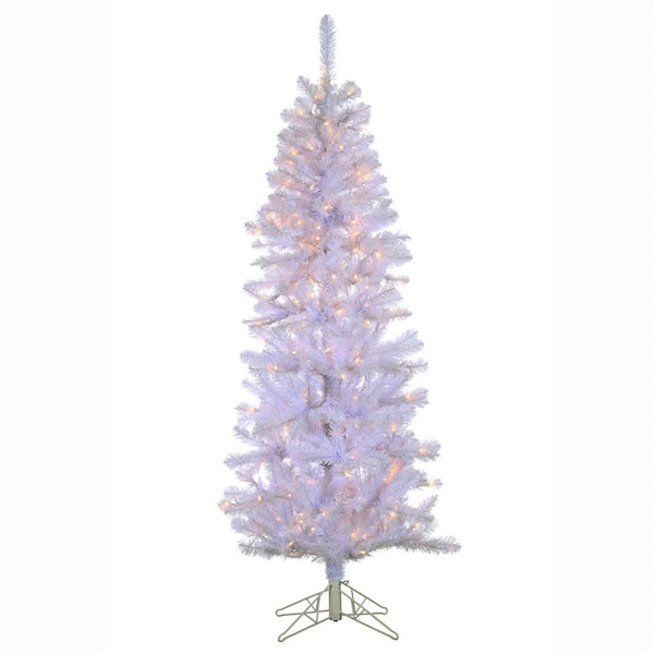 Vickerman 6.5 ft. x 32 in. White Boise PVC Pine Tree 200 Clear Lights - SO-A157266
