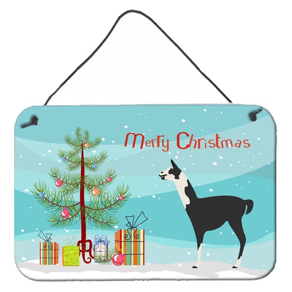 Carolines Treasures Llama Q Ara Christmas Wall or Door Hanging Prints - BB9285DS812