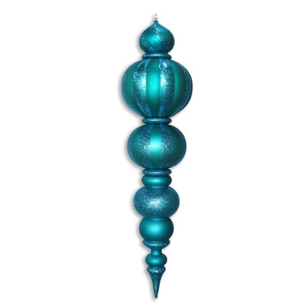 Queens Of Christmas 48 in. Oversized Shatterproof Finial Ornament, Aqua - ORN-OVS-FIN-48-AQ