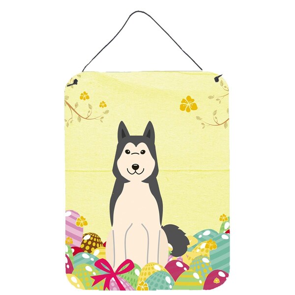 Carolines Treasures Easter Eggs West Siberian Laika Spitz Wall or Door Hanging Prints - BB6025DS1216