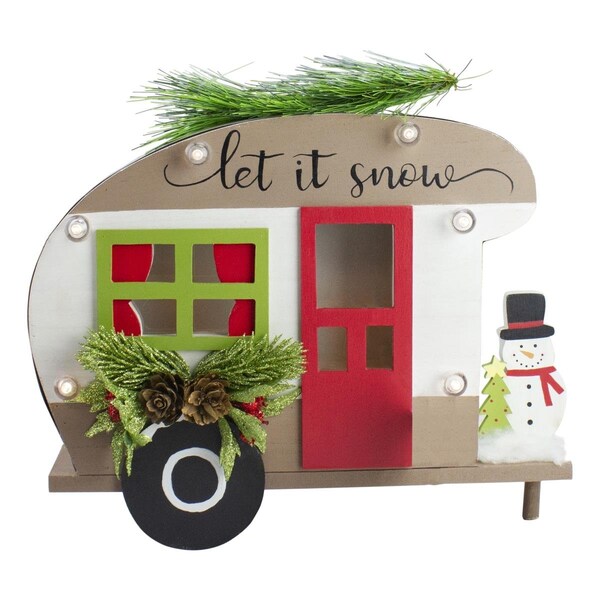 Go-Go 11.5 in. Battery Operated 3D RV Let It Snow Christmas Tabletop Decoration - GO1772089