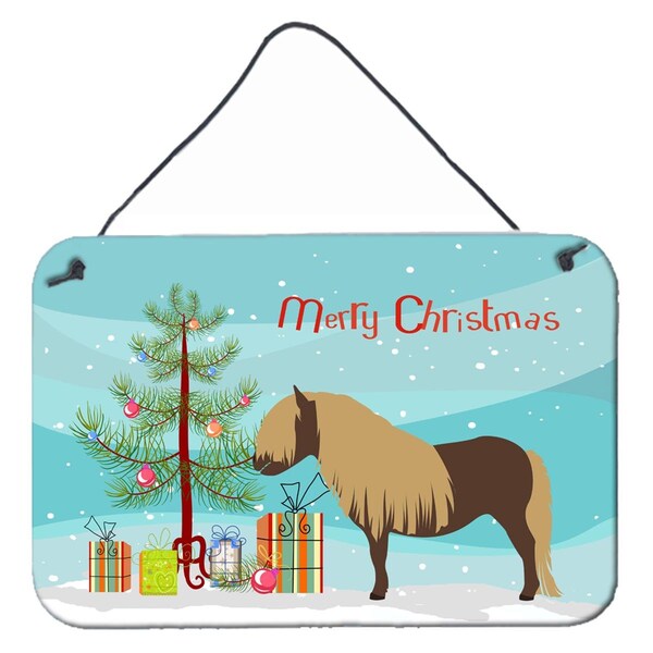 Carolines Treasures Shetland Pony Horse Christmas Wall or Door Hanging Prints - BB9281DS812