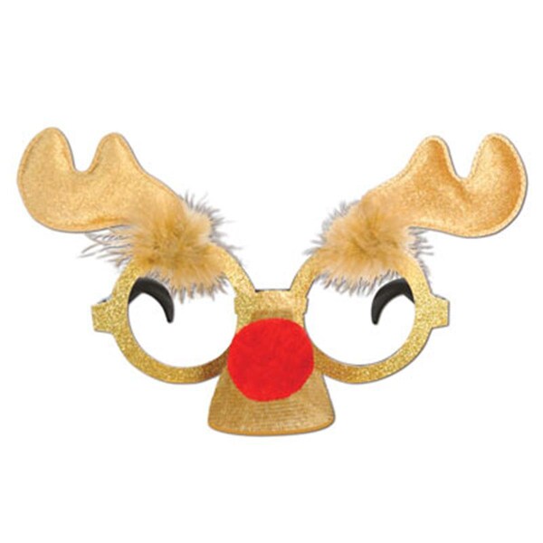 Goldengifts Glittered Reindeer Glasses, 12PK - GO2114783