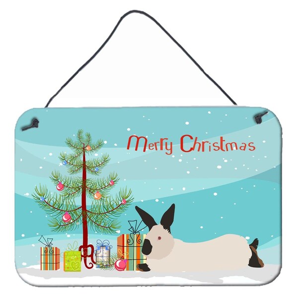 Carolines Treasures California White Rabbit Christmas Wall or Door Hanging Prints - BB9334DS812