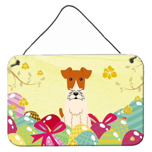 Carolines Treasures Easter Eggs Wire Fox Terrier Wall or Door Hanging Prints - BB6101DS812