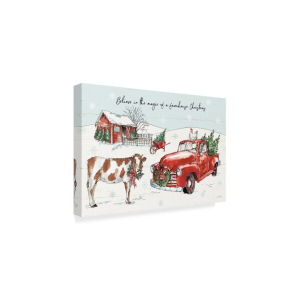 Trademark Fine Art Anne Tavoletti 'Holiday On The Farm Ii Believe' Canvas Art, 30x47 - WAP09156-C3047GG