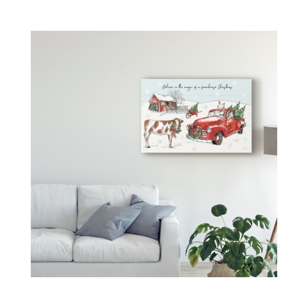 Trademark Fine Art Anne Tavoletti 'Holiday On The Farm Ii Believe' Canvas Art, 30x47 - WAP09156-C3047GG