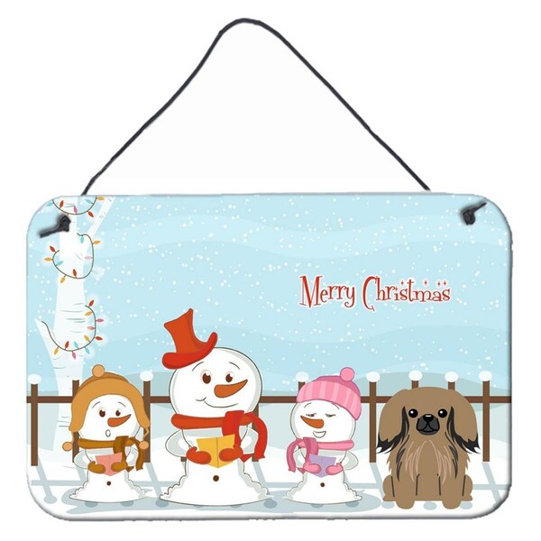 Carolines Treasures Merry Christmas Carolers Pekingnese Tan Wall or Door Hanging Prints - BB2433DS812