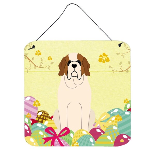 Carolines Treasures Easter Eggs Saint Bernard Wall or Door Hanging Prints - BB6035DS66