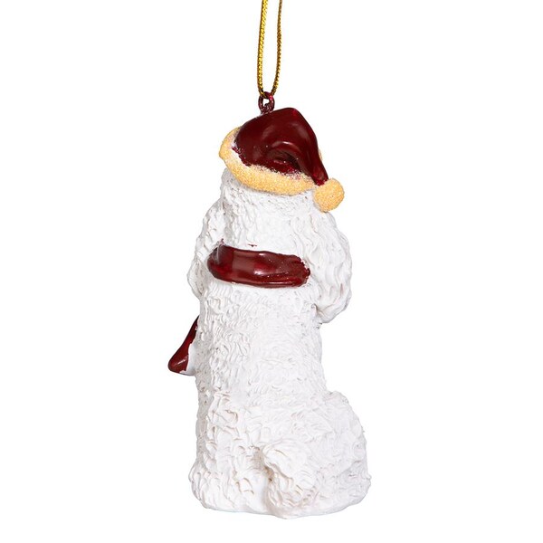 Design Toscano White Poodle Holiday Dog Ornament Sculpture - JH576314