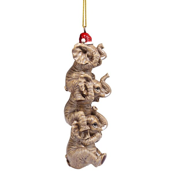 Design Toscano See, Speak, Hear No Evil Elephant Holiday Ornament, PK 3 - QS994879