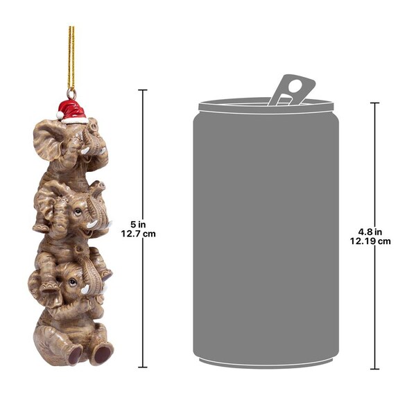 Design Toscano See, Speak, Hear No Evil Elephant Holiday Ornament, PK 3 - QS994879