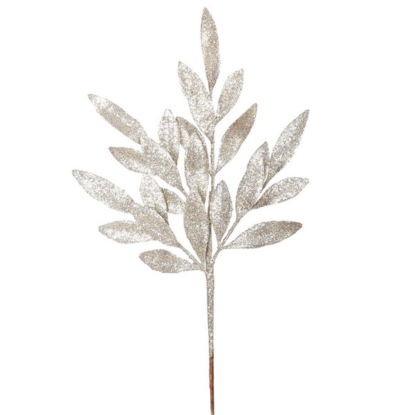Vickerman 22 in. Champagne Glitter BayLeaf Artificial Christmas Spray, 12 per Bag, 12PK - L152938