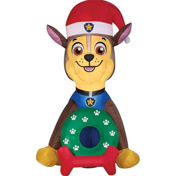 Gemmy Industries Gemmy  Chase in Santa Hat with Wreath Nick Airblown - SS117586G