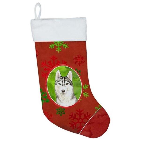 Carolines Treasures Carolines Treasures CK4007CS Christmas Snowflakes Siberian Husky Christmas Stocking - CK4007CS