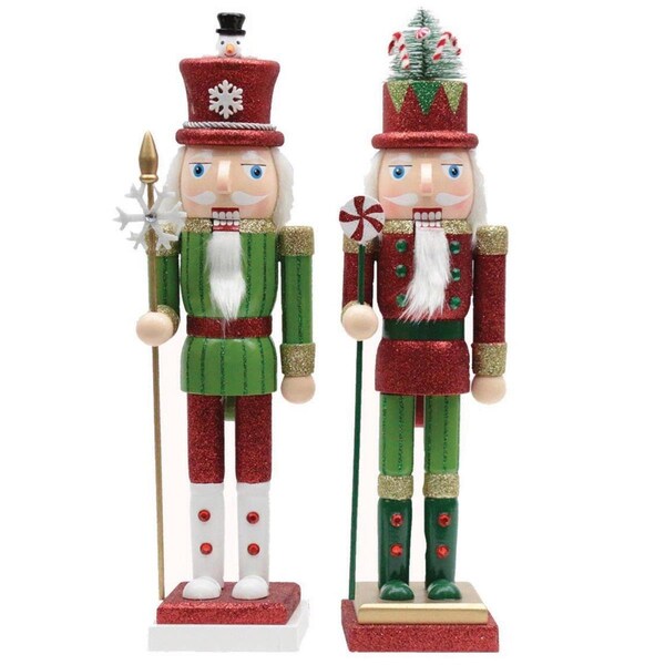 Santas Workshop 15 in. Christmas Surprise Nutcracker, - Set of 2 - 70122