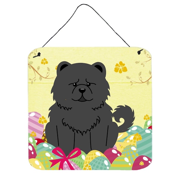 Carolines Treasures Easter Eggs Chow Chow Black Wall or Door Hanging Prints - BB6143DS66
