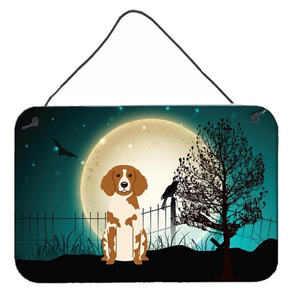 Carolines Treasures Halloween Scary Brittany Spaniel Wall or Door Hanging Prints - BB2262DS812