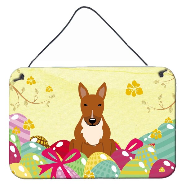 Carolines Treasures Easter Eggs Bull Terrier Red Wall or Door Hanging Prints - BB6134DS812