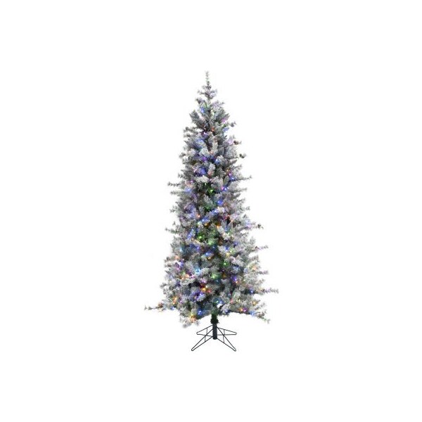 Almo Fulfillment Services Fraser Hill Farm Artificial Christmas Tree - 6.5 Ft. Buffalo Fir Slim - Multi LED Lights - FFBF065-6SN