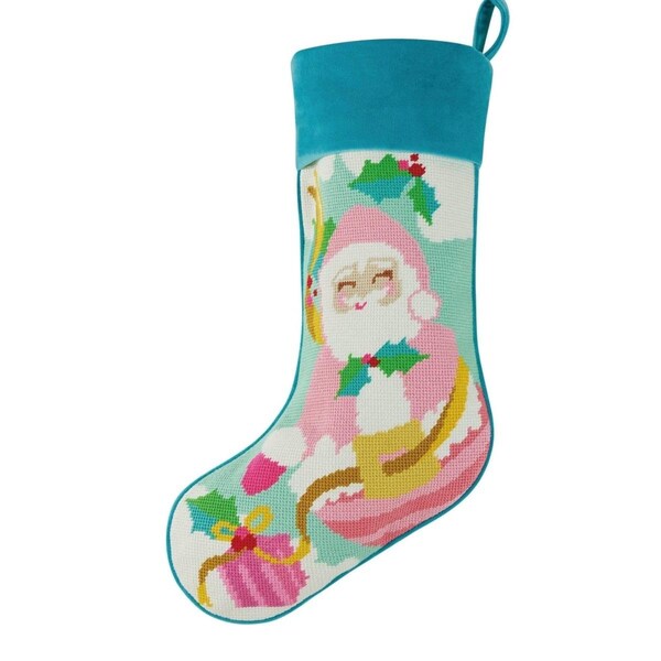 Peking Handicraft 11 x 18 in. Papa Noel Embroidered Needlepoint Stocking - 31GV51MC