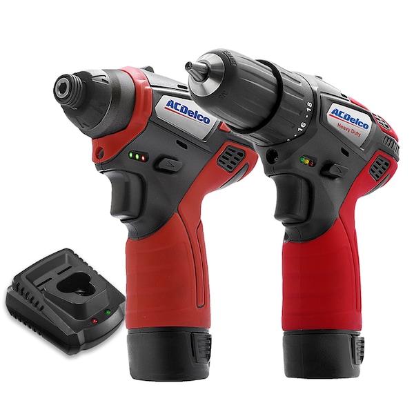 Acdelco G12 K5 Combo 3/8" Drill Driver+ 1/4"Impact Driver, 2-battery - ARI12105-K5