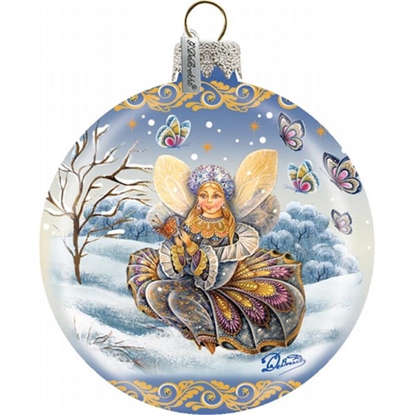 Gloriousgifts Holiday Splendor Glass Fairy Girl Ball 35 in Glass Ornament - GL303607