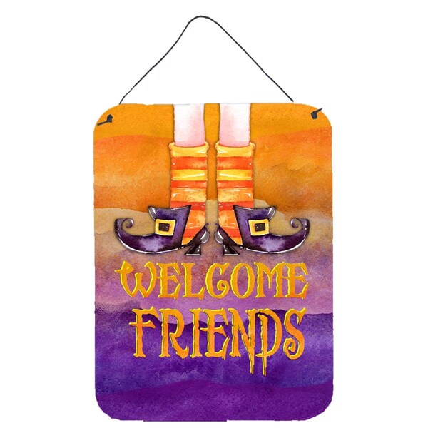 Carolines Treasures Halloween Welcome Witches Feet Wall or Door Hanging Prints - BB7459DS1216