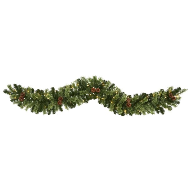 Tistheseason 6 ft. Christmas Artificial Garland with 50 Multicolored LED Lights & Pine Cones - TI3087676