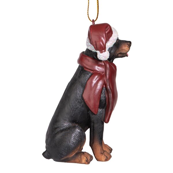 Design Toscano Rottweiler Holiday Dog Ornament Sculpture - JH576316