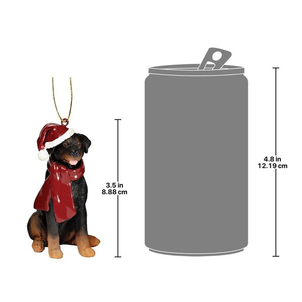 Design Toscano Rottweiler Holiday Dog Ornament Sculpture - JH576316