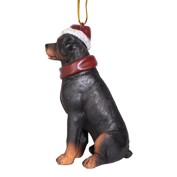 Design Toscano Rottweiler Holiday Dog Ornament Sculpture - JH576316
