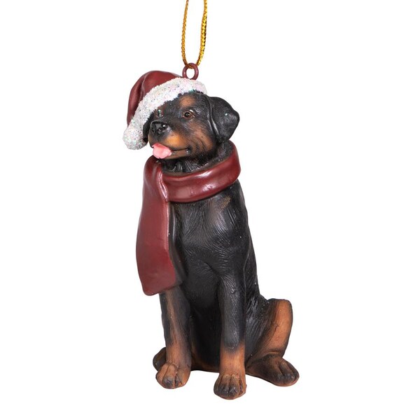 Design Toscano Rottweiler Holiday Dog Ornament Sculpture - JH576316