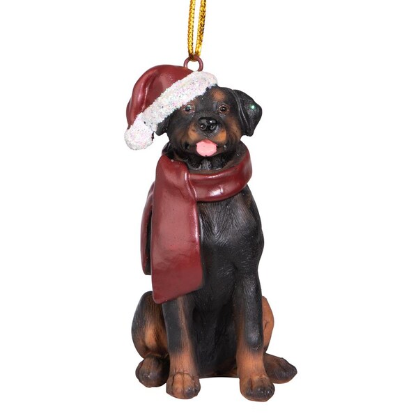 Design Toscano Rottweiler Holiday Dog Ornament Sculpture - JH576316