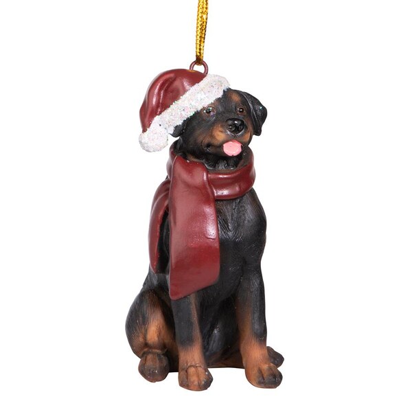 Design Toscano Rottweiler Holiday Dog Ornament Sculpture - JH576316