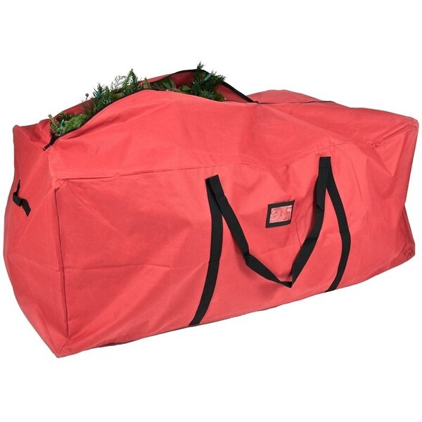 Treekeeper Tree Storage Bag, XL, 6 to 9 ft Capacity, Polyester, Red, Zipper Closure, 59 in L, 27 in W - SB-10133