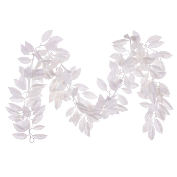 Vickerman 6 ft. Gardenia Snowy Garland, White - FK221372