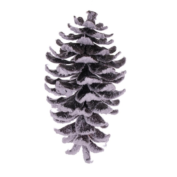 Vickerman 8 in. Snowy Glitter Pinecone Ornament, Brown - 2 per Bag - FNT221308