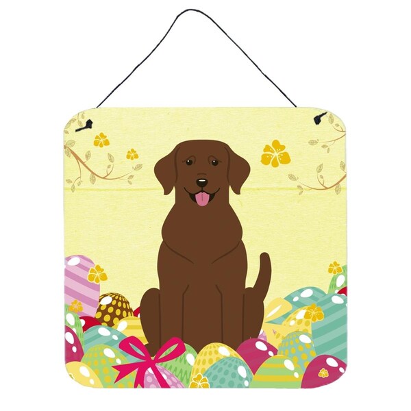 Carolines Treasures Easter Eggs Chocolate Labrador Wall or Door Hanging Prints - BB6056DS66
