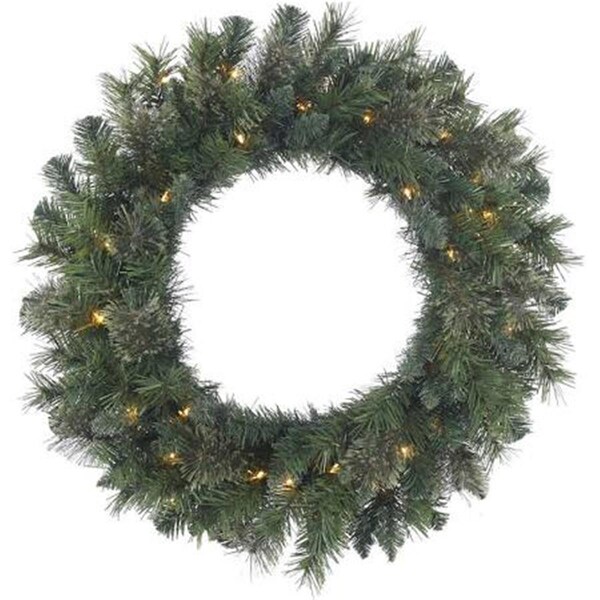 Vickerman 42 in. Mixed Brussels Green Wreath with 150 Warm White Dura Light - D172543LED