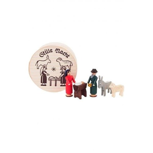 Alexander Taron Alexander Taron 070-019 5 Piece Dregeno Chip Box - Nativity with Donkey & Sheep - 070-019