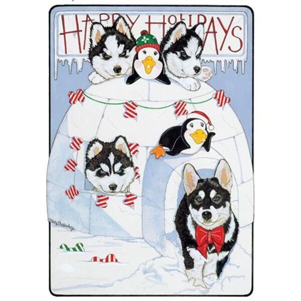 Pipsqueak Productions Pipsqueak Productions C818 Siberian Husky Holiday Boxed Cards - C818