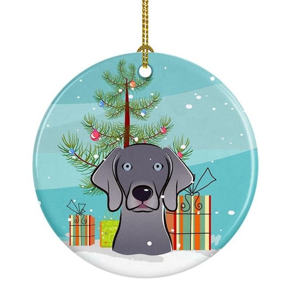 Carolines Treasures Carolines Treasures BB1603CO1 Christmas Tree & Weimaraner Ceramic Ornament - BB1603CO1