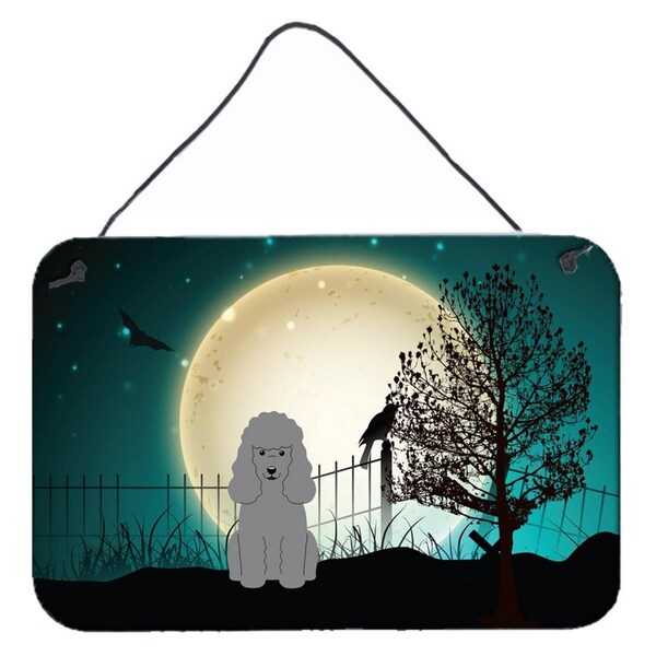 Carolines Treasures Halloween Scary Poodle Silver Wall or Door Hanging Prints - BB2258DS812