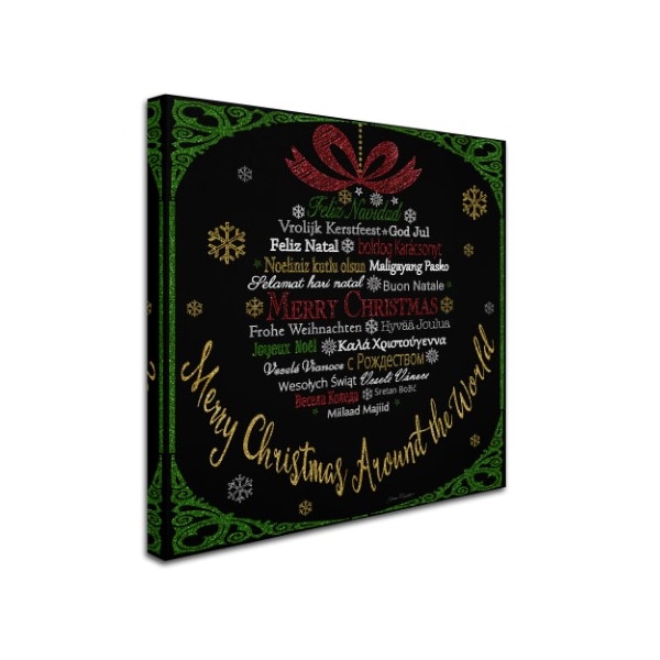 Trademark Fine Art Jean Plout 'Merry Christmas Glitter' Canvas Art, 18x18 - ALI17037-C1818GG