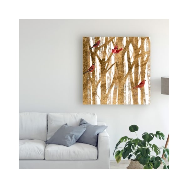 Trademark Fine Art Studio W 'Red Bird Christmas I' Canvas Art, 14x14 - WAG12986-C1414GG