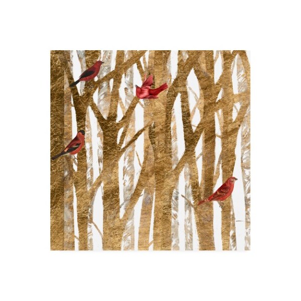 Trademark Fine Art Studio W 'Red Bird Christmas I' Canvas Art, 14x14 - WAG12986-C1414GG